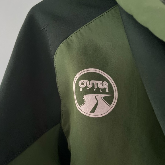 Outer Style hooded Shell full zip Jacket green Medium - Picture 4 of 4